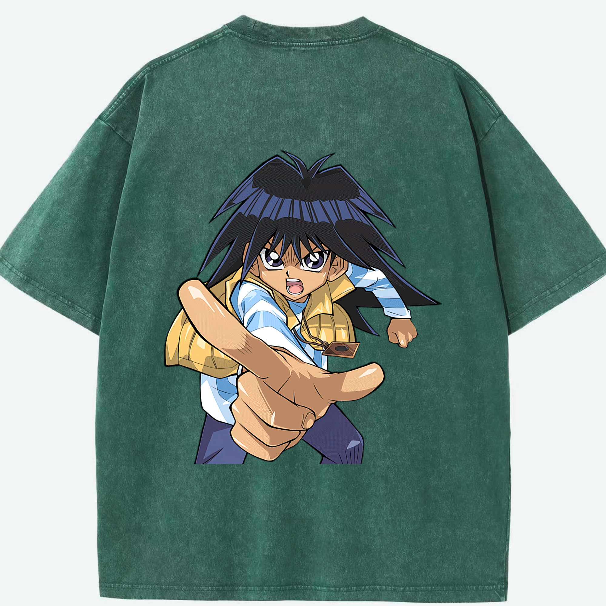 （画像用） 遊☆戯☆王 Yu-Gi-Oh! 綿100% ヴィンテージ風 半袖Tシャツ（背面プリント）
